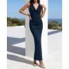 imageBTFBM Cocktail Dresses for Women Spring 2026 Cowl Neck Sleeveless Ruched Slim Fit Maxi Summer Formal Wedding Guest DressNavy Blue