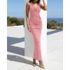imageBTFBM Cocktail Dresses for Women Spring 2026 Cowl Neck Sleeveless Ruched Slim Fit Maxi Summer Formal Wedding Guest DressPink