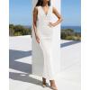 imageBTFBM Cocktail Dresses for Women Spring 2026 Cowl Neck Sleeveless Ruched Slim Fit Maxi Summer Formal Wedding Guest DressWhite