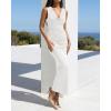 imageBTFBM Cocktail Dresses for Women Spring 2026 Cowl Neck Sleeveless Ruched Slim Fit Maxi Summer Formal Wedding Guest DressWhite