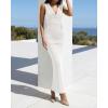 imageBTFBM Cocktail Dresses for Women Spring 2026 Cowl Neck Sleeveless Ruched Slim Fit Maxi Summer Formal Wedding Guest DressWhite