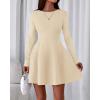 imageBTFBM Fall Dresses for Women 2026 Elegant Classy Flowy A Line Long Sleeve Business Homecoming Cocktail Sweater DressApricot