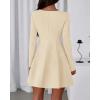 imageBTFBM Fall Dresses for Women 2026 Elegant Classy Flowy A Line Long Sleeve Business Homecoming Cocktail Sweater DressApricot