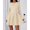imageBTFBM Fall Dresses for Women 2026 Elegant Classy Flowy A Line Long Sleeve Business Homecoming Cocktail Sweater DressApricot