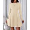 imageBTFBM Fall Dresses for Women 2026 Elegant Classy Flowy A Line Long Sleeve Business Homecoming Cocktail Sweater DressApricot