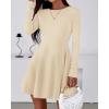 imageBTFBM Fall Dresses for Women 2026 Elegant Classy Flowy A Line Long Sleeve Business Homecoming Cocktail Sweater DressApricot