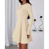 imageBTFBM Fall Dresses for Women 2026 Elegant Classy Flowy A Line Long Sleeve Business Homecoming Cocktail Sweater DressApricot