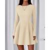 imageBTFBM Fall Dresses for Women 2026 Elegant Classy Flowy A Line Long Sleeve Business Homecoming Cocktail Sweater DressApricot