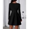 imageBTFBM Fall Dresses for Women 2026 Elegant Classy Flowy A Line Long Sleeve Business Homecoming Cocktail Sweater DressBlack