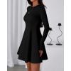 imageBTFBM Fall Dresses for Women 2026 Elegant Classy Flowy A Line Long Sleeve Business Homecoming Cocktail Sweater DressBlack