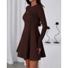imageBTFBM Fall Dresses for Women 2026 Elegant Classy Flowy A Line Long Sleeve Business Homecoming Cocktail Sweater DressBrown