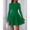 imageBTFBM Fall Dresses for Women 2026 Elegant Classy Flowy A Line Long Sleeve Business Homecoming Cocktail Sweater DressGreen