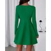 imageBTFBM Fall Dresses for Women 2026 Elegant Classy Flowy A Line Long Sleeve Business Homecoming Cocktail Sweater DressGreen