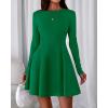 imageBTFBM Fall Dresses for Women 2026 Elegant Classy Flowy A Line Long Sleeve Business Homecoming Cocktail Sweater DressGreen