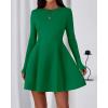 imageBTFBM Fall Dresses for Women 2026 Elegant Classy Flowy A Line Long Sleeve Business Homecoming Cocktail Sweater DressGreen