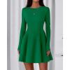 imageBTFBM Fall Dresses for Women 2026 Elegant Classy Flowy A Line Long Sleeve Business Homecoming Cocktail Sweater DressGreen