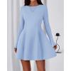 imageBTFBM Fall Dresses for Women 2026 Elegant Classy Flowy A Line Long Sleeve Business Homecoming Cocktail Sweater DressLight Blue