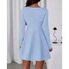 imageBTFBM Fall Dresses for Women 2026 Elegant Classy Flowy A Line Long Sleeve Business Homecoming Cocktail Sweater DressLight Blue