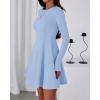imageBTFBM Fall Dresses for Women 2026 Elegant Classy Flowy A Line Long Sleeve Business Homecoming Cocktail Sweater DressLight Blue
