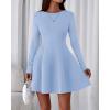 imageBTFBM Fall Dresses for Women 2026 Elegant Classy Flowy A Line Long Sleeve Business Homecoming Cocktail Sweater DressLight Blue
