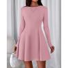 imageBTFBM Fall Dresses for Women 2026 Elegant Classy Flowy A Line Long Sleeve Business Homecoming Cocktail Sweater DressPink