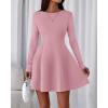 imageBTFBM Fall Dresses for Women 2026 Elegant Classy Flowy A Line Long Sleeve Business Homecoming Cocktail Sweater DressPink