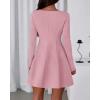 imageBTFBM Fall Dresses for Women 2026 Elegant Classy Flowy A Line Long Sleeve Business Homecoming Cocktail Sweater DressPink