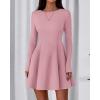 imageBTFBM Fall Dresses for Women 2026 Elegant Classy Flowy A Line Long Sleeve Business Homecoming Cocktail Sweater DressPink