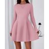 imageBTFBM Fall Dresses for Women 2026 Elegant Classy Flowy A Line Long Sleeve Business Homecoming Cocktail Sweater DressPink