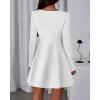 imageBTFBM Fall Dresses for Women 2026 Elegant Classy Flowy A Line Long Sleeve Business Homecoming Cocktail Sweater DressWhite