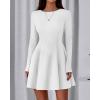imageBTFBM Fall Dresses for Women 2026 Elegant Classy Flowy A Line Long Sleeve Business Homecoming Cocktail Sweater DressWhite