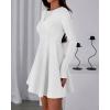 imageBTFBM Fall Dresses for Women 2026 Elegant Classy Flowy A Line Long Sleeve Business Homecoming Cocktail Sweater DressWhite
