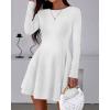 imageBTFBM Fall Dresses for Women 2026 Elegant Classy Flowy A Line Long Sleeve Business Homecoming Cocktail Sweater DressWhite