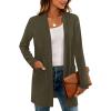 imageBTFBM Long Cardigans for Women Trendy Pockets Spring Clothes 2026 Casual Open Front Lightweight Shawl CardiganArmy Green