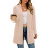 imageBTFBM Long Cardigans for Women Trendy Pockets Spring Clothes 2026 Casual Open Front Lightweight Shawl CardiganBeige