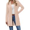 imageBTFBM Long Cardigans for Women Trendy Pockets Spring Clothes 2026 Casual Open Front Lightweight Shawl CardiganBeige
