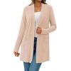 imageBTFBM Long Cardigans for Women Trendy Pockets Spring Clothes 2026 Casual Open Front Lightweight Shawl CardiganBeige