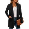 imageBTFBM Long Cardigans for Women Trendy Pockets Spring Clothes 2026 Casual Open Front Lightweight Shawl CardiganBlack