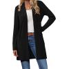 imageBTFBM Long Cardigans for Women Trendy Pockets Spring Clothes 2026 Casual Open Front Lightweight Shawl CardiganBlack