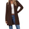 imageBTFBM Long Cardigans for Women Trendy Pockets Spring Clothes 2026 Casual Open Front Lightweight Shawl CardiganBrown