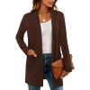 imageBTFBM Long Cardigans for Women Trendy Pockets Spring Clothes 2026 Casual Open Front Lightweight Shawl CardiganBrown