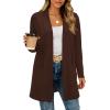 imageBTFBM Long Cardigans for Women Trendy Pockets Spring Clothes 2026 Casual Open Front Lightweight Shawl CardiganBrown