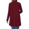 imageBTFBM Long Cardigans for Women Trendy Pockets Spring Clothes 2026 Casual Open Front Lightweight Shawl CardiganBurgundy