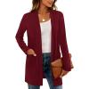 imageBTFBM Long Cardigans for Women Trendy Pockets Spring Clothes 2026 Casual Open Front Lightweight Shawl CardiganBurgundy