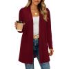 imageBTFBM Long Cardigans for Women Trendy Pockets Spring Clothes 2026 Casual Open Front Lightweight Shawl CardiganBurgundy
