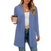 imageBTFBM Long Cardigans for Women Trendy Pockets Spring Clothes 2026 Casual Open Front Lightweight Shawl CardiganGrey Blue