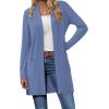 imageBTFBM Long Cardigans for Women Trendy Pockets Spring Clothes 2026 Casual Open Front Lightweight Shawl CardiganGrey Blue