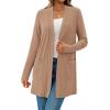 imageBTFBM Long Cardigans for Women Trendy Pockets Spring Clothes 2026 Casual Open Front Lightweight Shawl CardiganKhaki