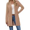 imageBTFBM Long Cardigans for Women Trendy Pockets Spring Clothes 2026 Casual Open Front Lightweight Shawl CardiganKhaki