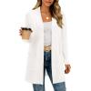 imageBTFBM Long Cardigans for Women Trendy Pockets Spring Clothes 2026 Casual Open Front Lightweight Shawl CardiganWhite
